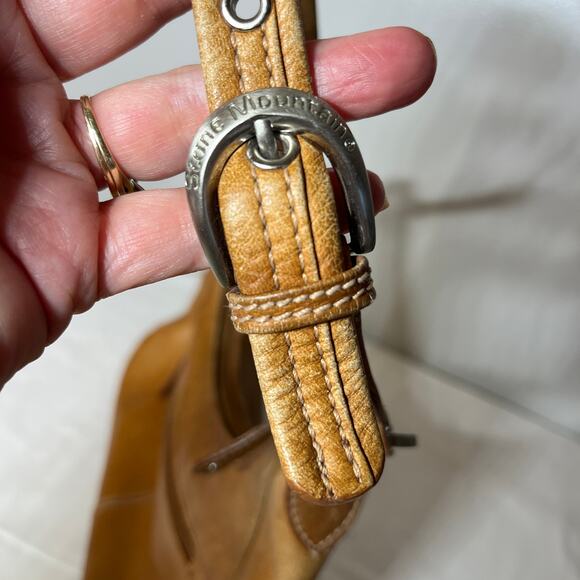 VTG Y2K Stone Mountain Brown Leather Hobo Bag Shoulder Purse Small Grunge 11x8 - Picture 7 of 10